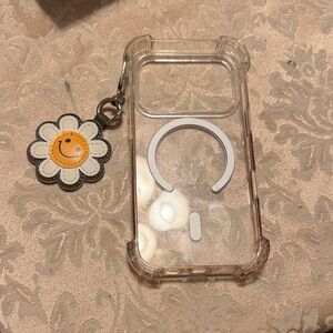 Clear Protective Phone Case with Daisy Charm